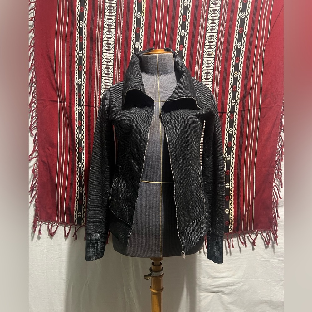 Women’s black and silver striped jacket